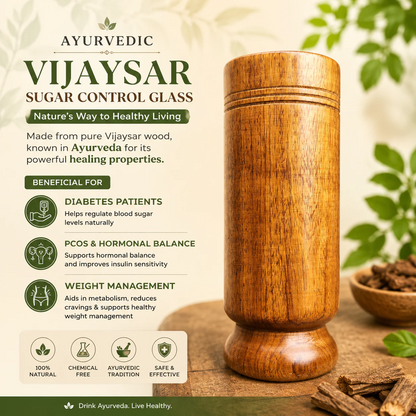 Ayurvedic Vijaysar Wooden Glass